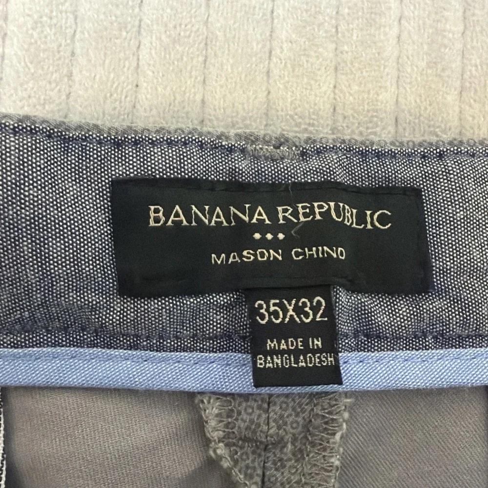 Banana Republic Mason Chino Stretch Men's 35x32 Dark Gray Athletic Tapered NEW
